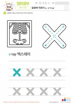 알파벳 소문자 배우기 x, x-ray